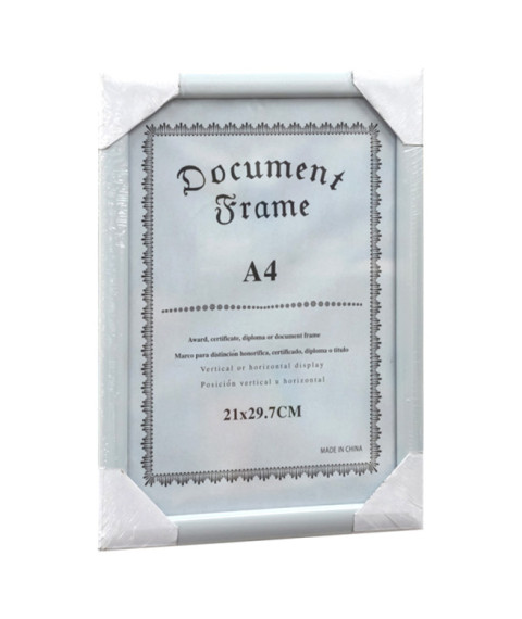 Ramă foto A4, plastic, albă